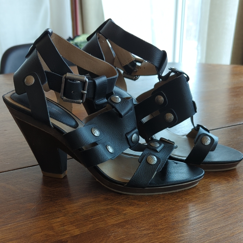 Calvin Klein Jeans Black Chunky Heeled Sandals